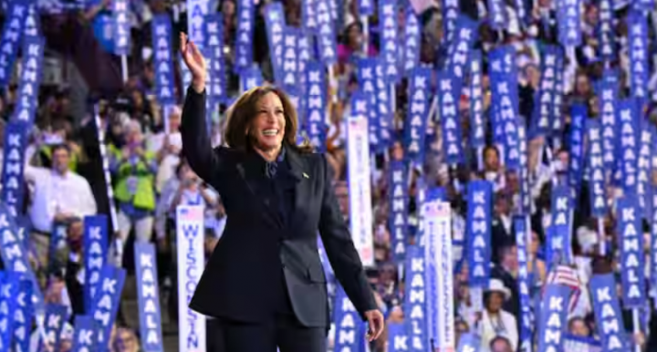 Kamala Harris di Konvensi Nasional Demokrat (DNC) di Chicago /AFP