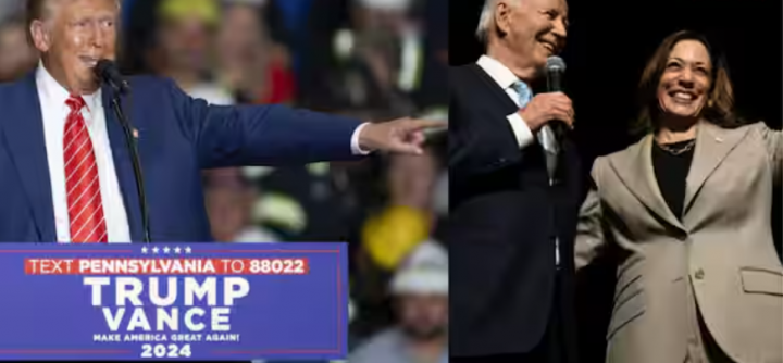 Donald Trump, Joe Biden, dan Kamala Harris /net