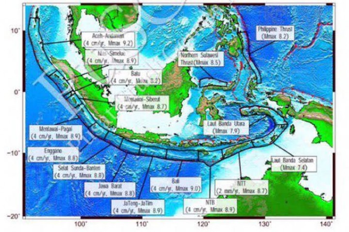 Peta gempa megathurst