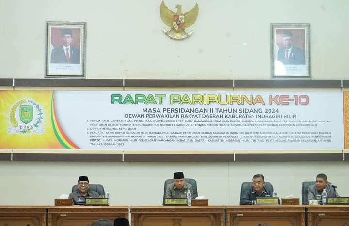 DPRD Inhil Gelar Paripurna Dengan Agenda Pandangan Akhir Pansus Tentang Pembentukan dan Susunan Perangkat Daerah.