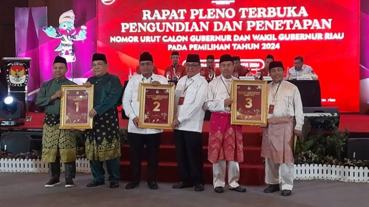 Ini No Urut Tiga Calon Gubernur dan Wakil Gubernur Riau Yang Ditetapkan KPU