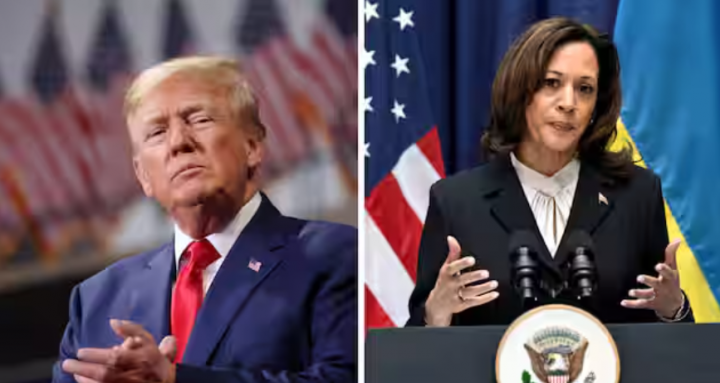 Donald Trump (kiri) dan Kamala Harris (kanan) /Reuters