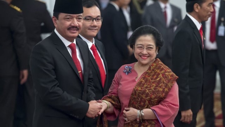 Mantan Kepala Badan Intelijen Negara (BIN) Budi Gunawan (BG) dan Ketua Umum (Ketum) PDIP Megawati Soekarnoputri. Sumber: tirto.id