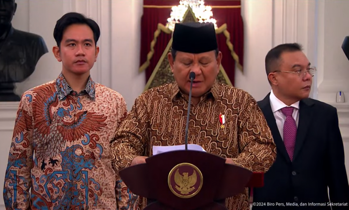 Prabowo Bakal Lantik Kepala Badan di Istana Negara Hari Ini 