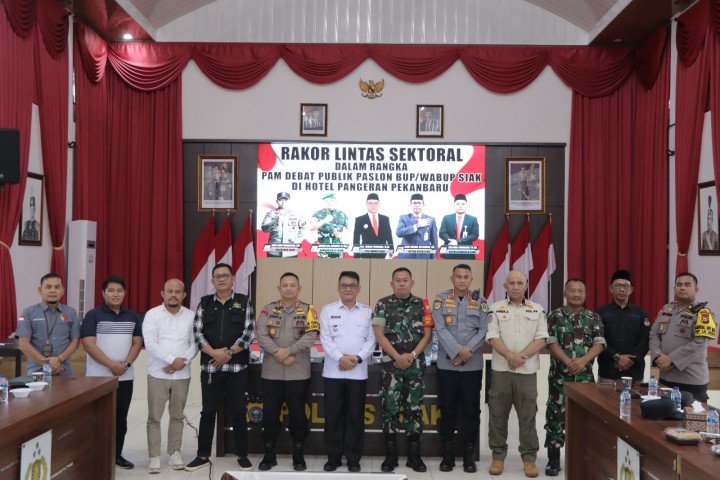 Jelang Debat Publik Paslon Bupati dan Wakil Bupati Siak, Polres Siak Gelar Rakor Pengamanan.