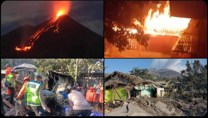 Gunung Lewotobi Laki-laki NTT Erupsi, Rumah Terbakar, Batu 'beterbangan' hingga Korban Jiwa 