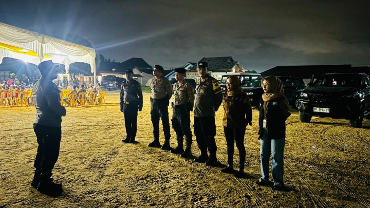 Personil Polsek Mandau, PAM Dan Cooling Sistem Kampanye Calon Gubernur Dan Wakil Gubernur Riau