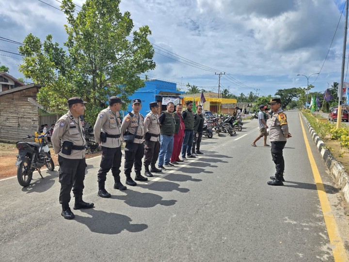 Polsek Batu Hampar Amankan Kampanye Paslon Bupati dan Wakil Bupati Rohil, Bistamam-Jhony Charles dalam Operasi Mantap Praja Lancang Kuning 2024