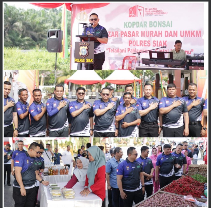 Kopdar Bonsai Polres Siak dan Bazar Pasar Murah UMKM Meriahkan Hari Pahlawan,Jadi Sarana Cooling System Ciptakan Pilkada Aman,Sejuk dan Damai