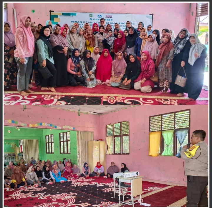 Hadiri Kegiatan Wali Murid Di Sekolah Bhabinkamtibmas Desa Benteng Hilir lakukan Cooling Sistem sampaikan Pesan Pesan Pilkada Damai.