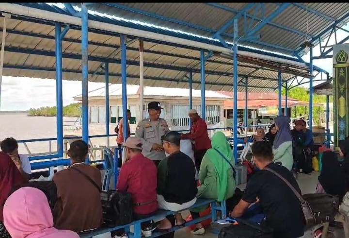 Cooling System di Pelabuhan Tanjung Samak, Polsek Rangsang Sampaikan Pesan Pilkada