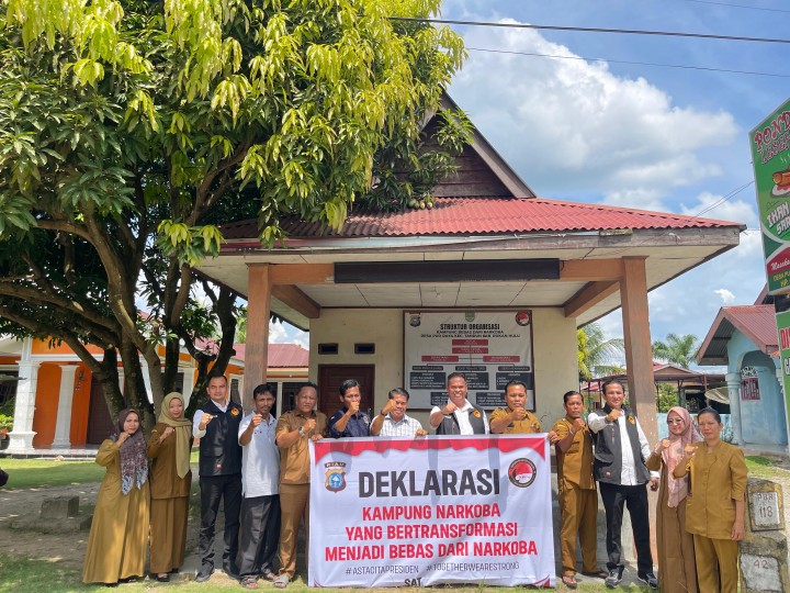 Deklarasi Anti Narkoba dan Cooling System di Kampung Bebas Narkoba, Desa Puo Raya, Rokan Hulu