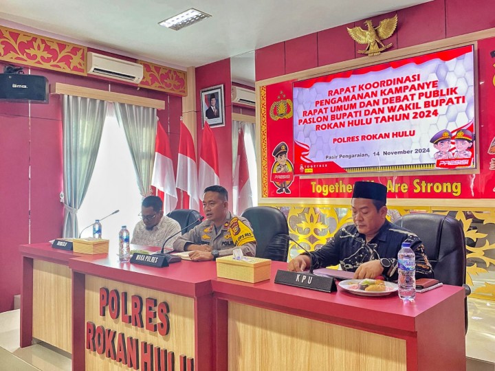 OMP-LK24, Rokan Hulu Gelar Rapat Koordinasi Pengamanan Kampanye Umum Dan Debat Publik Pilkada 2024