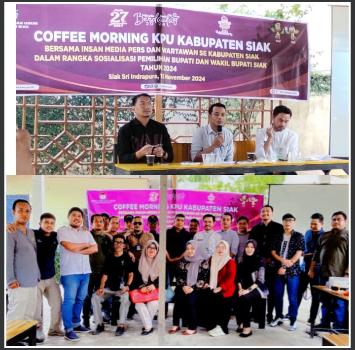 Coffe morning KPU Siak Bersama para awak media 