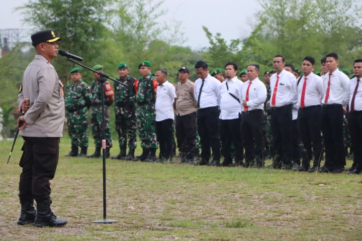 Apel Persiapan Pengamanan Debat Publik Paslon Bupati Dan Wakil Bupati Rokan Hulu Berjalan Lancar