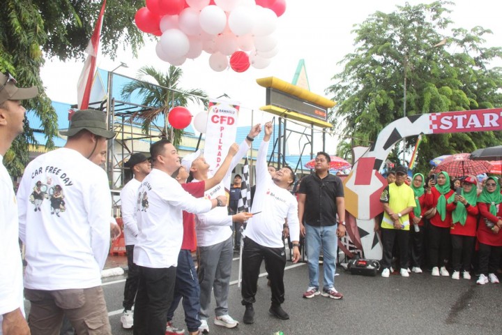 Car Free Day Bawaslu Bengkalis Wujudkan Pilkada Damai Sehat dan Bermartabat