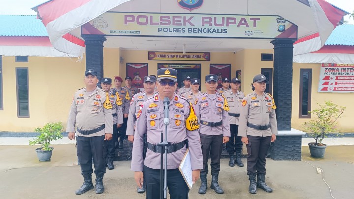 Polsek Rupat Ikut Apel Pergeseran Pasukan Pengamanan TPS Pilkada 2024 Lewat Zoom