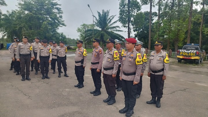 Polsek Mandau Apel Pergeseran Pasukan Secara Daring