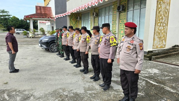 Polsek Pinggir dan TNI Apel Pengamanan PPK Kecamatan Pinggir