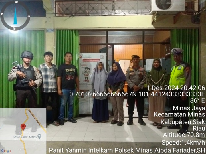 Laksanakan Kegiatan  KRYD dan Patroli Blue Light Polsek Minas Ciptakan Kamtibmas Yang Kondusif Pasca Pleno Kecamatan