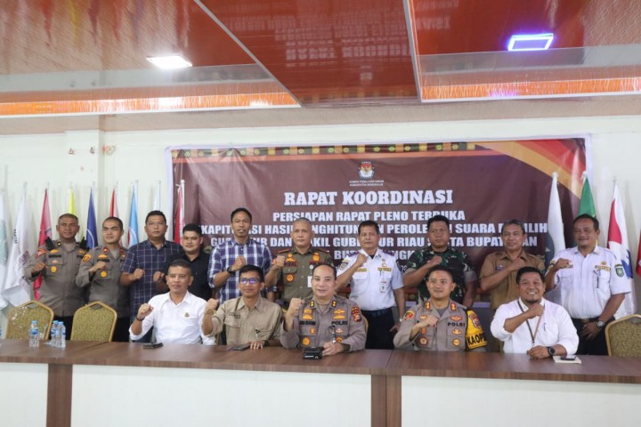 Kapolres Bengkalis Rapat Koordinasi Persiapan Rekapitulasi Pada 3 Desember 2024