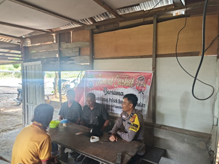 Bhabinkamtibmas Polsek Bonai Darussalam Gelar Jum’at Curhat dan Cooling System, Bersama Tokoh Masyarakat