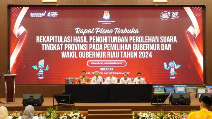 KPU Riau Tetapkan Hasil Perolehan Suara pada Pemilihan Gubernur dan Wakil Gubernur Riau Tahun 2024