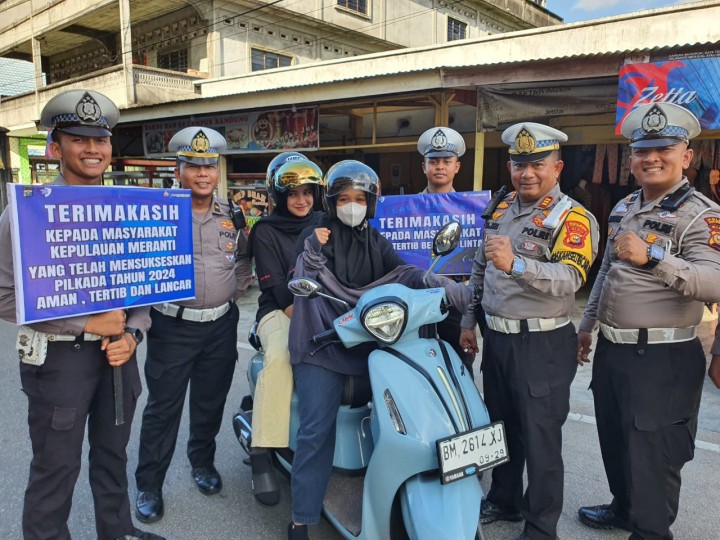 Sapa Pengendara, Satlantas Polres Kep Meranti Gelar Cooling System Tertib Berlalulintas Pasca Pilkada