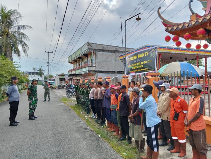 TNI-POLRI Gelar Karya Bakti Sambut Hari Juang TNI AD ke-79 di Tebing Tinggi