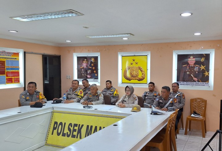 Personel Polsek Mandau Ikuti Giat Binrohtal Daring Bersama SDM Mabes Polri