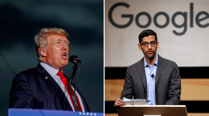 Presiden terpilih AS Donald Trump dan CEO Alphabet Sundar Pichai /Reuters