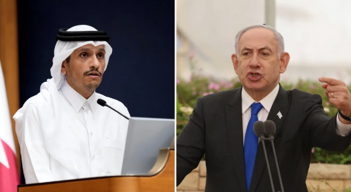 Gambar kombinasi perdana menteri Qatar (Kiri) dan perdana menteri Israel (kanan) /Reuters