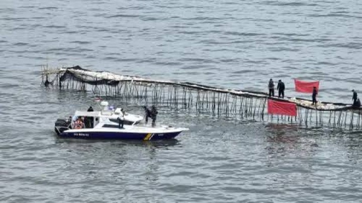 Pagar laut di kawasan PIK 2 di pesisir Tangerang Banten, dan di Bekasi, Jawa Barat hingga Jakarta Utara. Sumber: liputan6.com