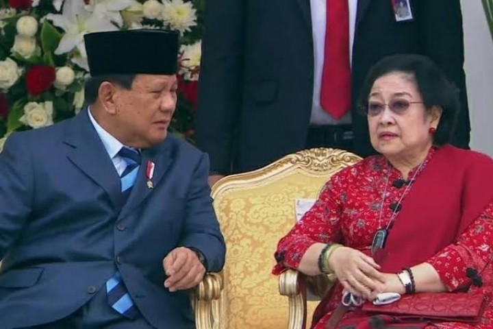 Ketua Umum Megawati Soekarnoputri dan Presiden RI sekaligus Ketua Umum Partai Gerindra Prabowo Subianto. Sumber: kompas.com