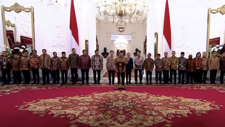 Presiden Prabowo Subianto dan kabinet Merah Putih. Sumber: Internet