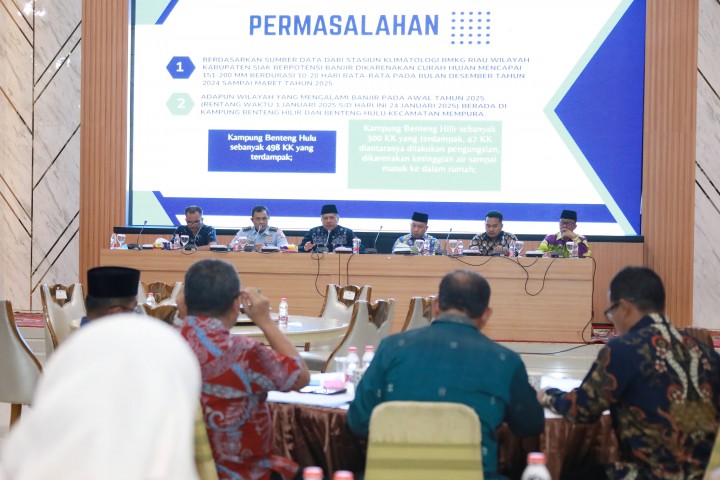 Penangganan Banjir Jadi Fokus Pemkab Siak Pada Rakor Forkopimda.