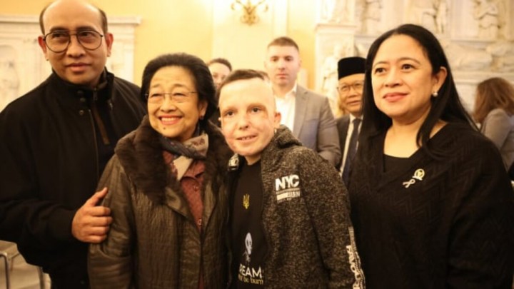 Megawati Bertemu Anak-anak Korban Perang Palestina-Ukraina di Roma.