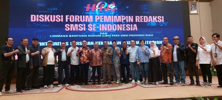 Sempena HPN Provinsi Riau, Forum Pemimpin Redaksi SMSI Se-Indonesia dan LBH Pers SMSI Provinsi Riau Gelar Diskusi   Tema 