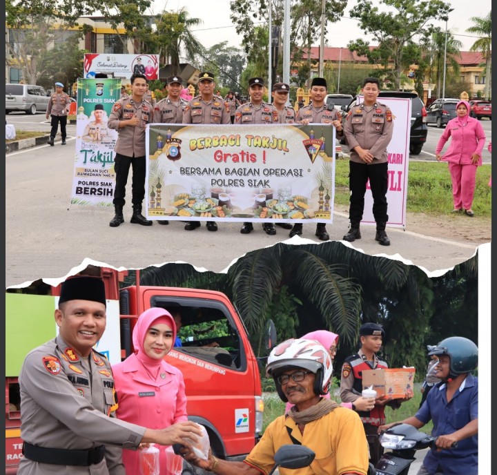 Polres Siak Gelar Aksi Berbagi Takjil, Perkuat Kebersamaan di Bulan Ramadan