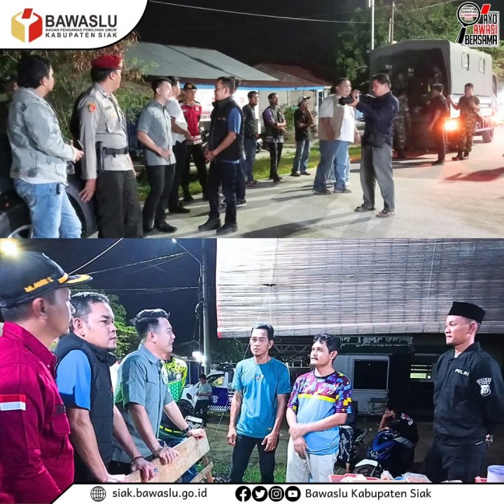 Bawaslu Siak Bersama Sentra Gakkumdu, TNI, dan Kepolisian Gelar Patroli Pengawasan untuk Cegah Pelanggaran di PSU Pilkada Siak 2024