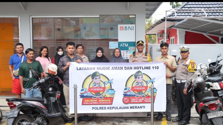 Polres Kepulauan Meranti Sosialisasikan Layanan Mudik Aman & Hotline Polri 110 untuk Lebaran 2025