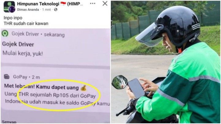 THR Ojol Cuma Rp105 Viral di Medsos, Netizen: Segini Buat Bayar WC Saja Nombok