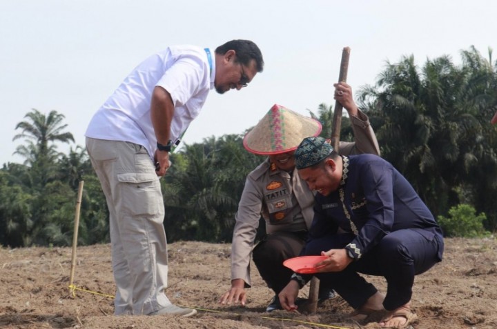 Program Dukung Asta Cita Ketahanan Pangan, Polres Pelalawan Bersama RAPP Lakukan Penanaman Jagung