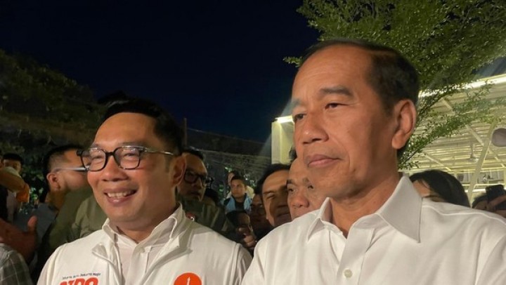 Presiden Ke-7 RI, Joko Widodo dan mantan Gubernur Jawa Barat Ridwan Kamil. Sumber: suara.com