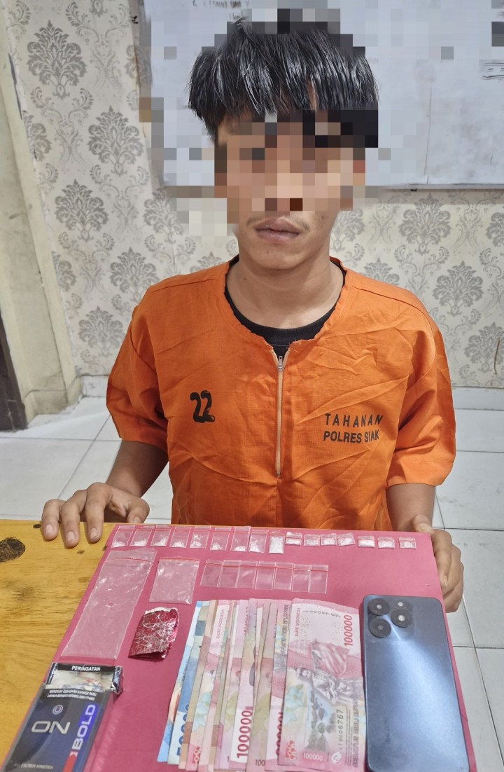 Remaja 18 Tahun Diduga Bandar Shabu di Siak, Sat Resnarkoba Ungkap 16 Paket Siap Edar