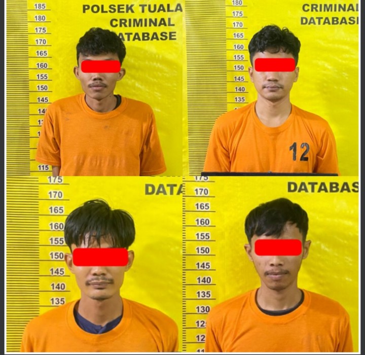Polsek Tualang Bongkar Sarang Narkoba di Perawang: Empat Tersangka Ditangkap, 5,09 Gram Sabu Disita