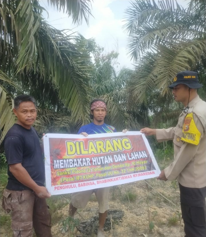 Polsek Tualang Gencarkan Sosialisasi Karhutla di Maredan, Warga Diimbau Tak Bakar Lahan
