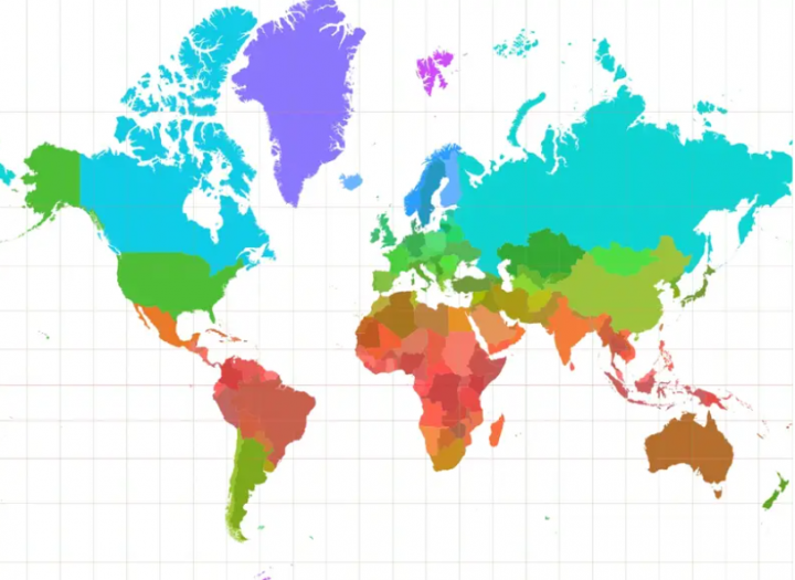 Peta dunia Mercator /Wikimediacommons