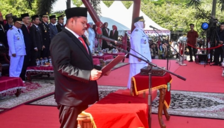 Ketua DPRD Kab Bengkalis Septian Nugraha Bacakan Teks Proklamasi HUT RI ke 80 