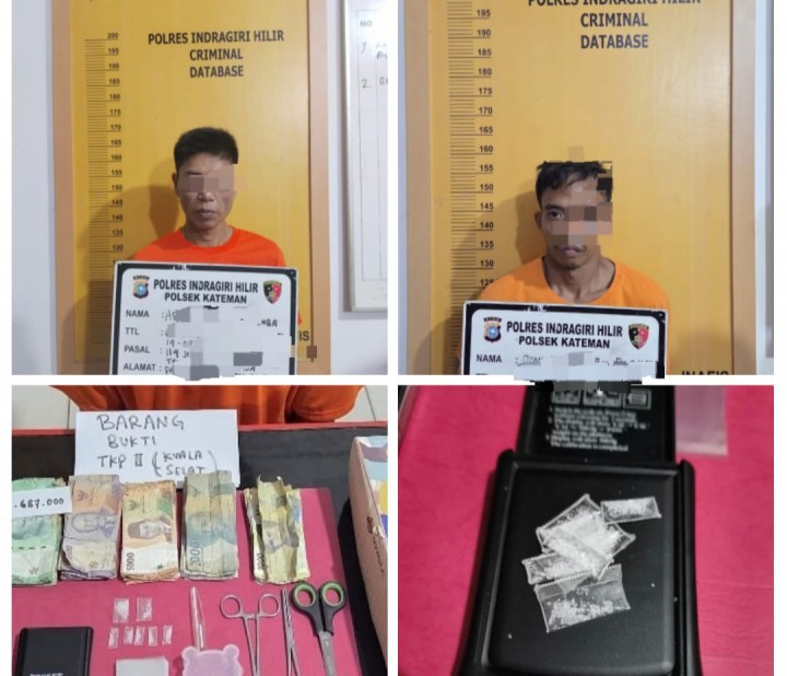 Polsek Kateman Ungkap Kasus Narkotika, Dua Pelaku Diamankan Bersama Barang Bukti Sabu